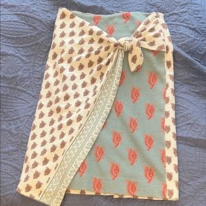 Boho print midi skirt